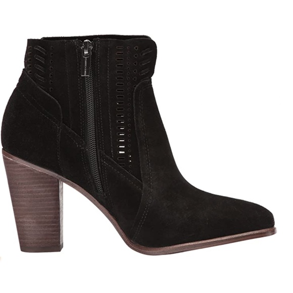 Vince Camuto Fenyia Black Suede Ankle Bootie - Picture 2 of 8